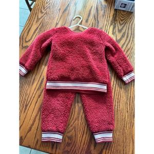 Red Fuzzy Sweatsuit 3t